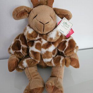 Russ Berrie Plush Gisella GIRAFFE 15" w Faux Fur Coat - HeartCraft Collection